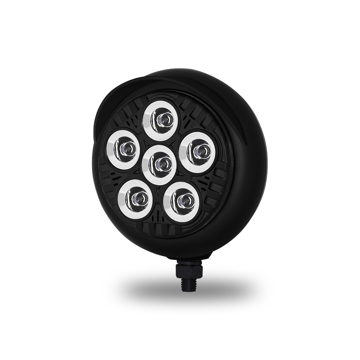 5" Legacy Series Black Round Spot Beam LED Work Light With 4 Position Visor & Advanced Heatsink Technology (6 Diodes)