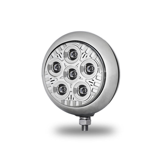 5" Legacy Series Chrome Round Spot Beam LED Work Light With Advanced Heatsink Technology (6 Diodes)