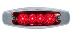 5" Star Led Marker Light Red/Red 3 Cables 2 Functions Stainless Steel Bezels