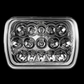 5" x 7" LED Headlight. High & Low Bean. High: 2,700 Lumens. Low: 1,800.