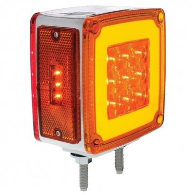 53 LED Amber /28 Red Led Double Stud Square Double Face "Halo" Signal Light - Passenger