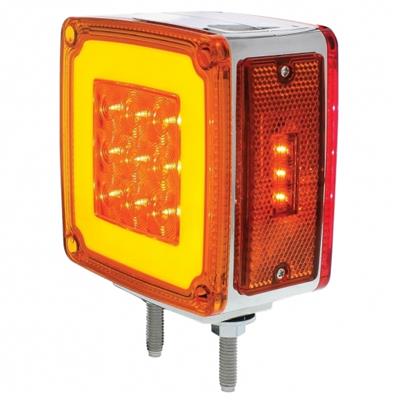 59 Amber/ Red Led Double Stud Square Double Face "Halo" Signal Light