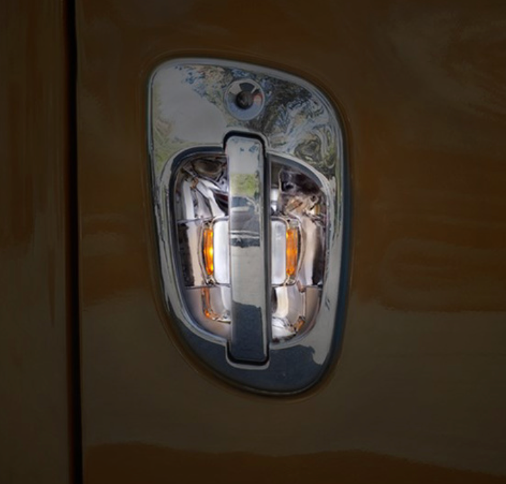6 AMBER LED CHROME DOOR HANDLE COVER FOR 2008-2017 FREIGHTLINER CASCADIA - PASSENGER