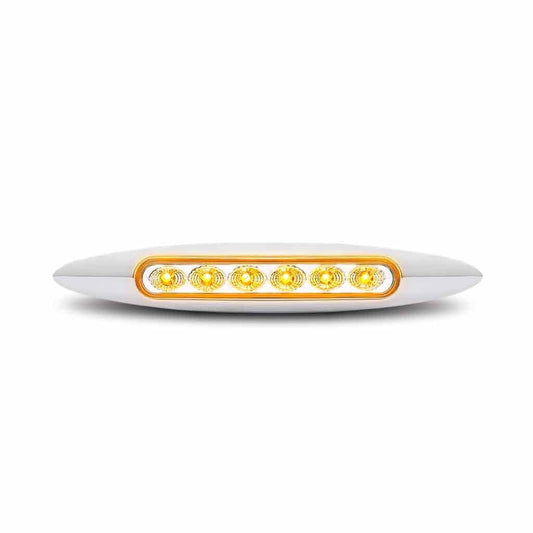 6" Amber Marker to Green Auxiliary Slim LED Light (6 Diodes)