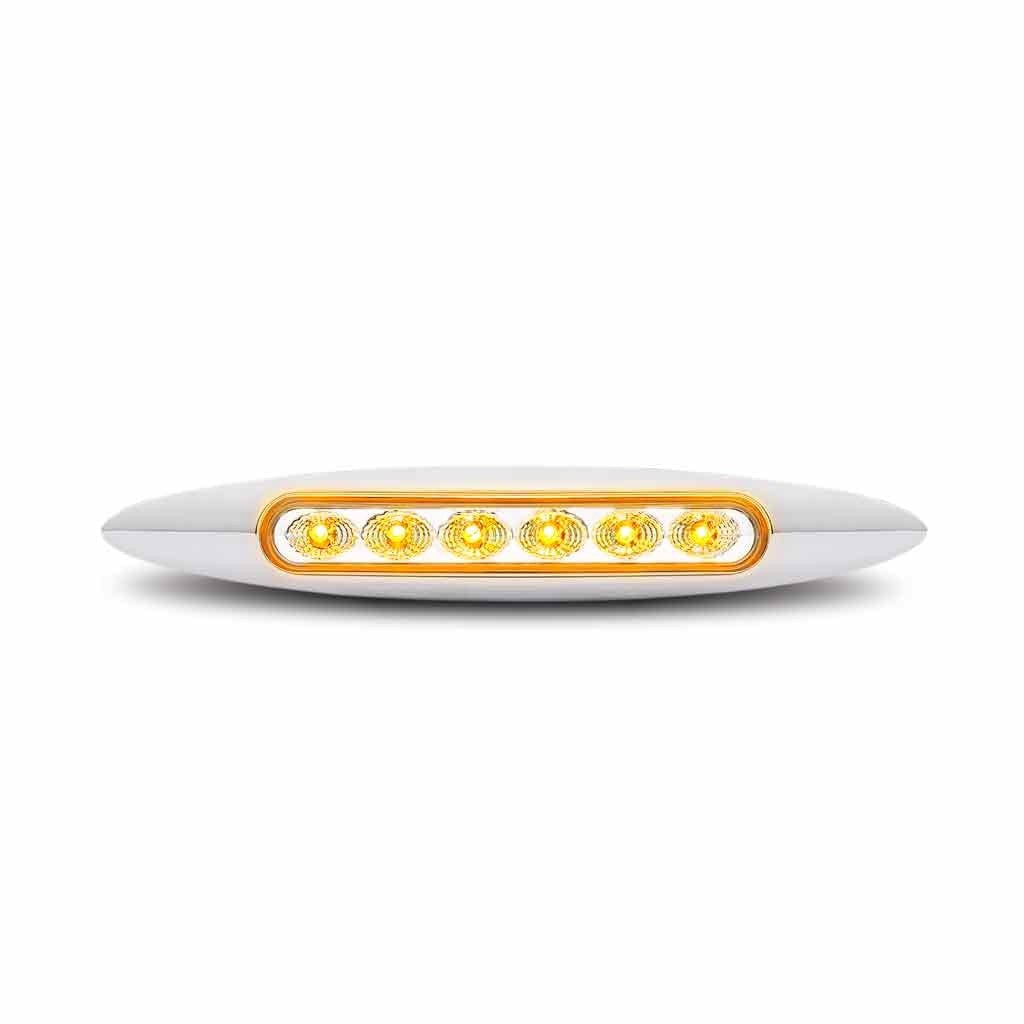 6" Amber Marker to Green Auxiliary Slim LED Light (6 Diodes)