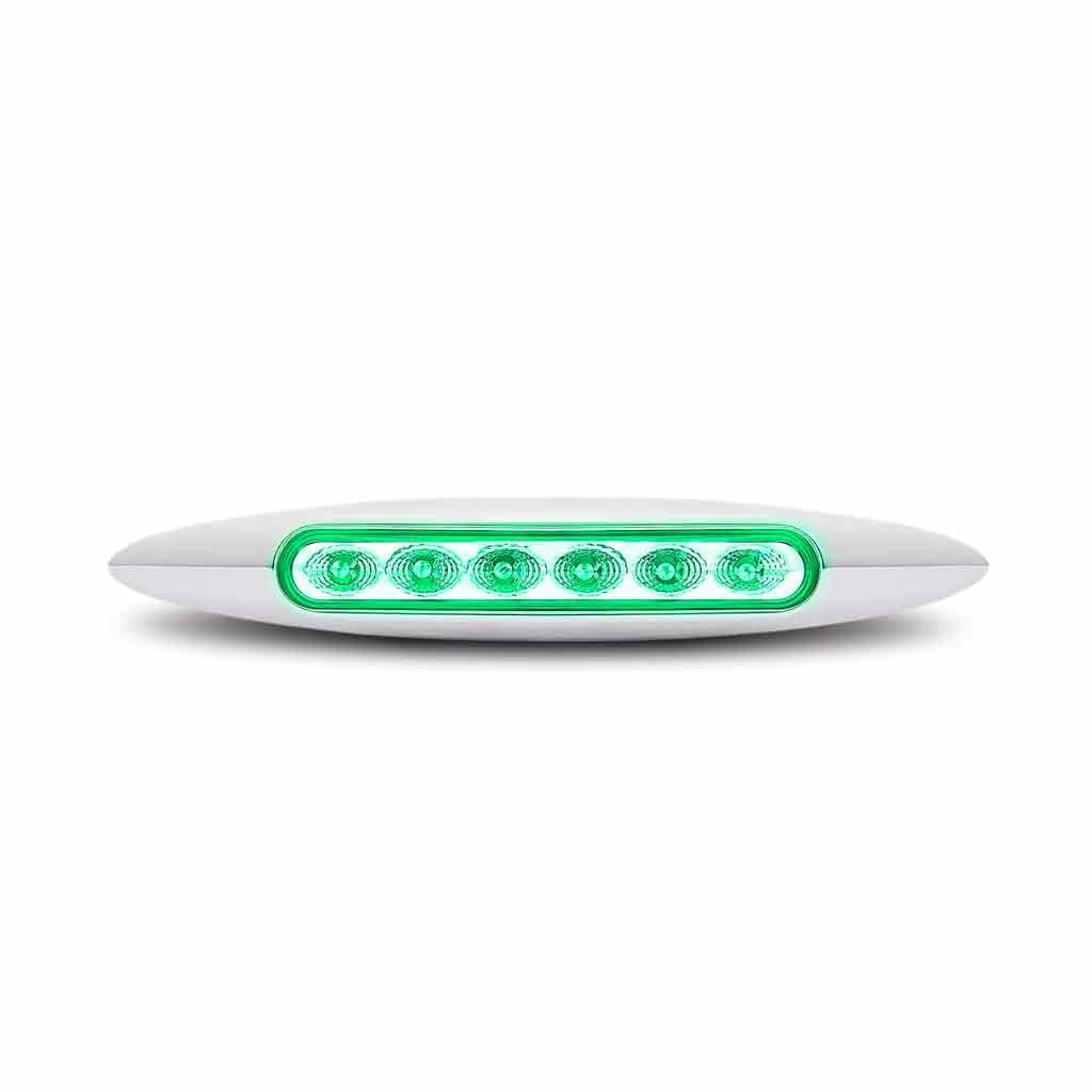 6" Amber Marker to Green Auxiliary Slim LED Light (6 Diodes)