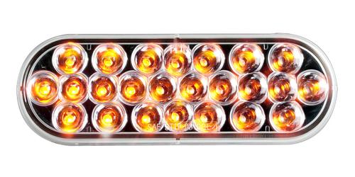 6" Oval LED Light Amber/Clear Lens