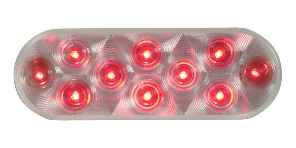 6 Oval 10 Led Light (Red Leds / Clear Lens) - Lighting & Accessories