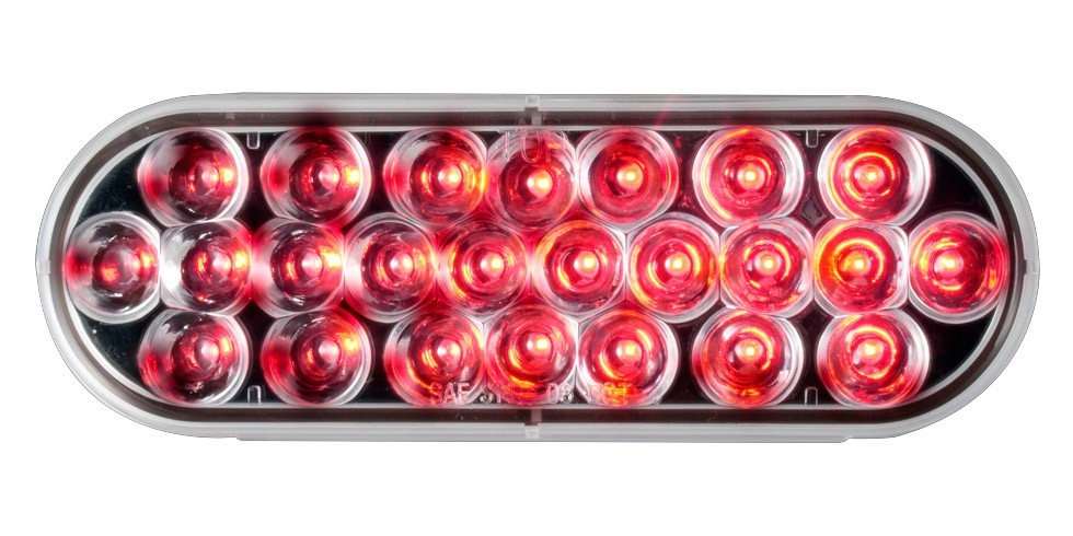 6 Oval 24 Led Light (Red Leds / Clear Lens) - Lighting & Accessories