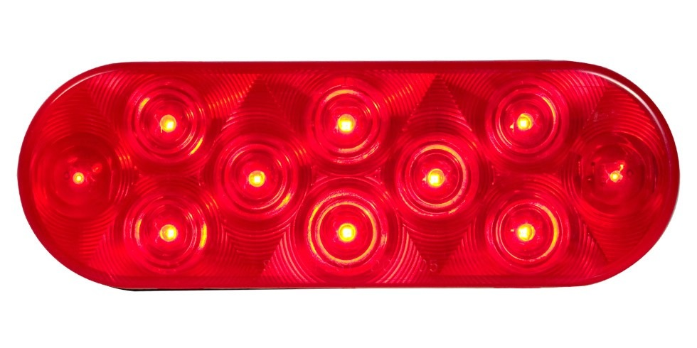 6 Oval 10 Led Light (Red Leds / Red Lens) - Lighting & Accessories