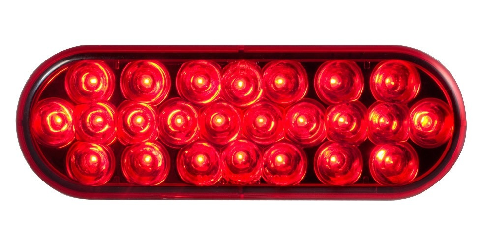 6 Oval 24 Led Light (Red Leds / Red Lens) - Lighting & Accessories