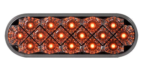 6" Oval Star Led Light Amber/Clear Lens