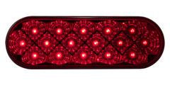 6" Oval Star Led Light Red/Red Lens