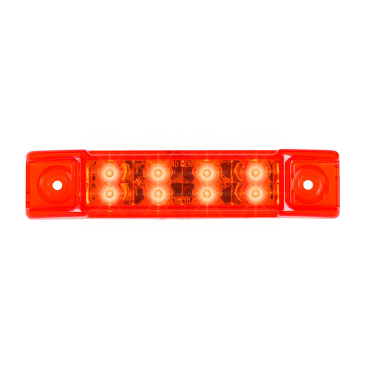 6″ Rectangular Surface Mount Pearl Marker & Turn LED Light Red/Red