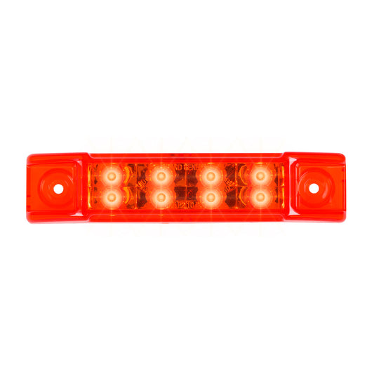 6" Rectangular Surface Mount Pearl Marker & Turn LED Light Red/Red