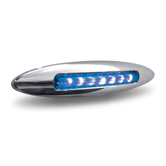 6" Slim Marker Dual Flatline Amber/Blue LED Light (9 Diodes)