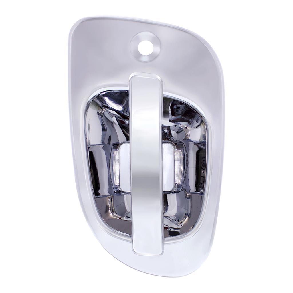 6 White LED Chrome Door Handle Cover for Freightliner Cascadia - Passenger