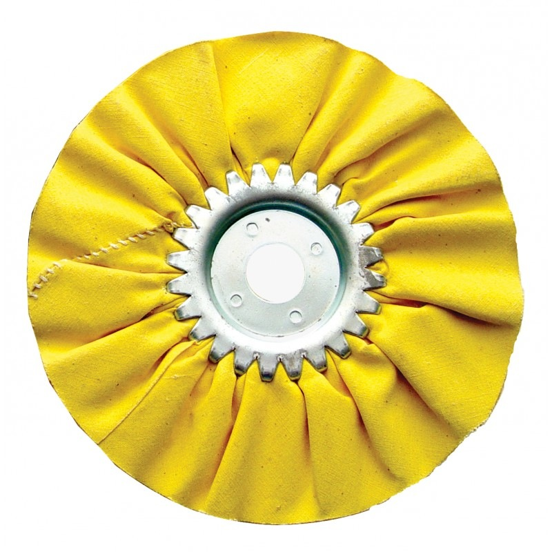 6 Yellow Treated Airway Buff - 5/8 & 1/2 Arbor - Cleaning
