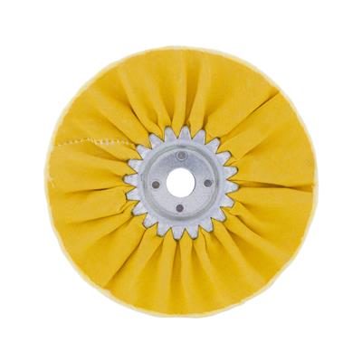 6" Yellow Treated Airway Buff - 12 Ply, 5/8" & 1/2" Arbor