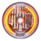 7" Crystal Headlight With 34 Amber LED Position Light