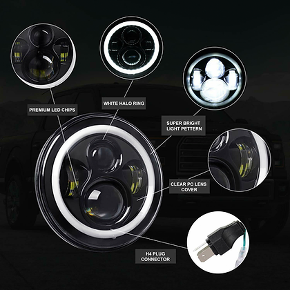 7" Round Projector Led Headlight High and Low