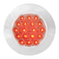 75903GG - 4" Fleet Flange Mount LED Stop Light w Chrome Twist & Lock Bezel-3 Pin (Clear/Red)