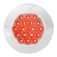 75903GG - 4" Fleet Flange Mount LED Stop Light w Chrome Twist & Lock Bezel-3 Pin (Clear/Red)