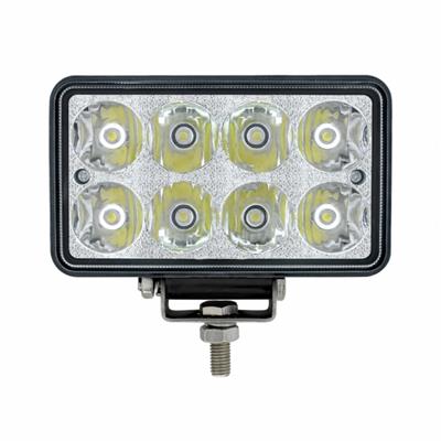 8 High Power LED Rectangular Work Light with Chrome Reflector