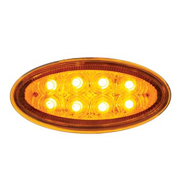 8 LED Fender Parking & Turn Signal Light For Peterbilt 386 (2006-2014) & 387 (2006-2010), Amber LED/Amber Lens