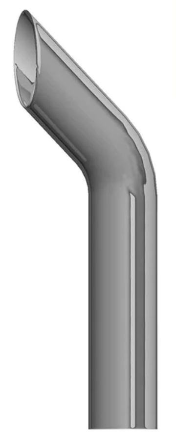 8" x 54" Bullhorn, Stack (D), Chrome. Plain end