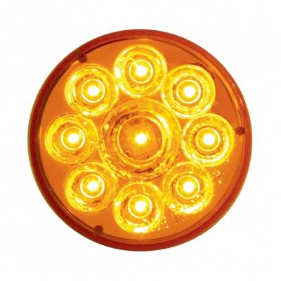 9 LED 2 1/2" Reflector Clearance Marker - Amber LED/Amber Lens