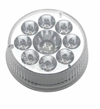 9 LED 2 1/2" Reflector Clearance Marker - Amber LED/Clear Lens