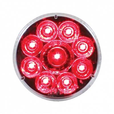9 LED 2 1/2" Reflector Clearance Marker - Red LED/Clear Lens