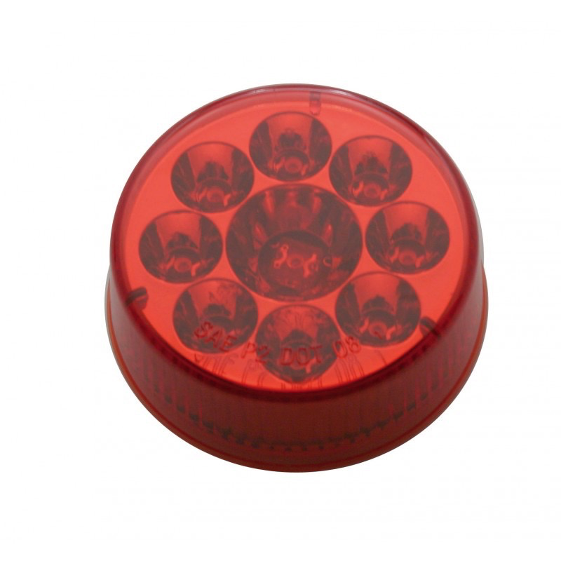 9 Led 2 1/2 Reflector Clearance Marker - Red Led/red Lens - Lighting & Accessories