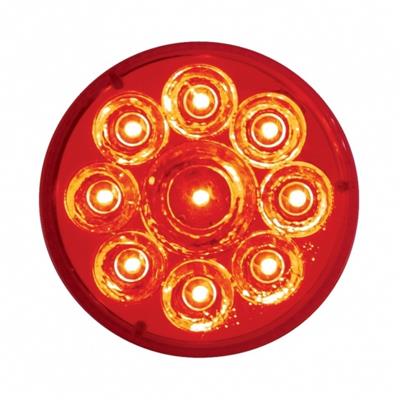 9 LED 2 1/2" Reflector Clearance Marker - Red LED/Red Lens