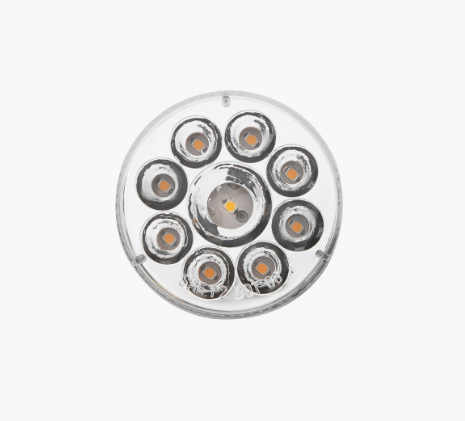 9 LED 2.5" Round Pure Reflector Light (Clearance/Marker) - Amber LED/Clear Lens