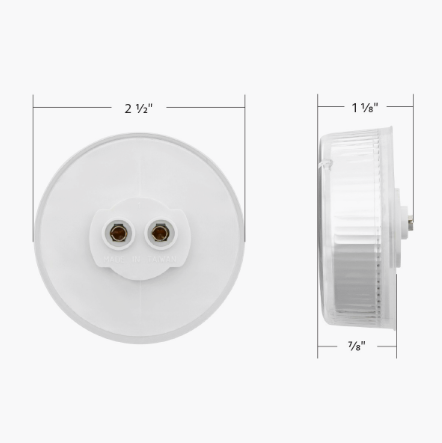 9 LED 2.5" Round Pure Reflector Light (Clearance/Marker) - Red LED/Clear Lens