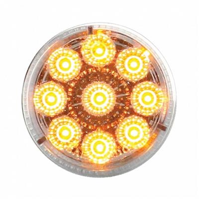 9 LED 2" Reflector Clearance Marker - Amber LED/Clear Lens