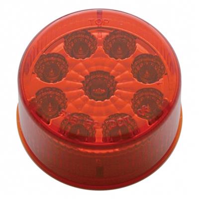 9 LED 2" Reflector Clearance Marker - Red LED/Red Lens