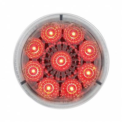 9 Red Led 2" Reflector Cleareance/Marker Light - Clear Lens