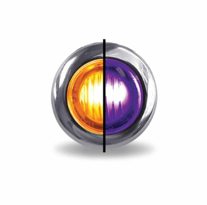 Mini Button 2 Diodes Led Light, Amber/Purple
