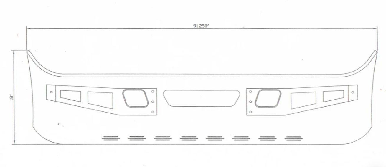 Bumper 18" Chrome International 4700 Wrap Around w/ Step, Tow & 8 Hidden Light Holes