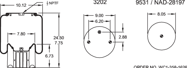 Air Spring Fits Peterbilt & Kenworth