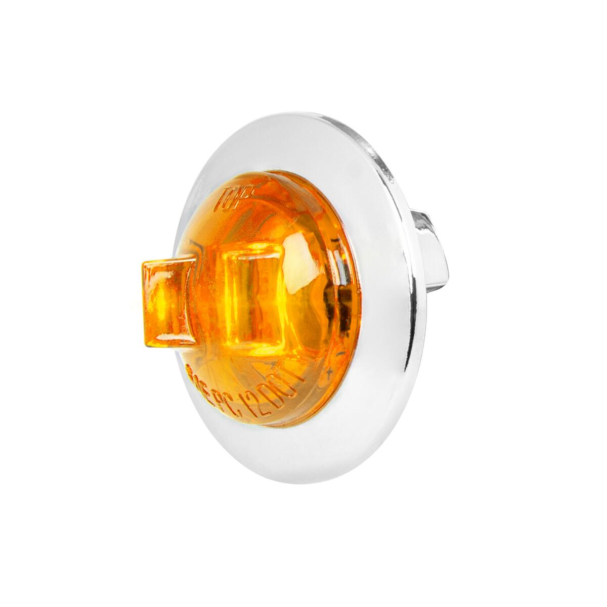 Amber/ Amber 3/4" Dia. Mini Wide Angle LED Dual Function Sealed Light With Chrome Plastic Bezel