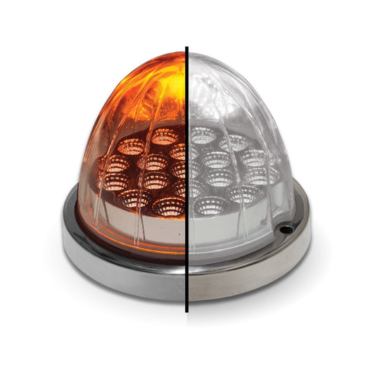 Amber Clearance & Marker to White Auxiliary Watermelon LED Light - 19 Diodes