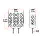 Amber/Red Turn & Marker Square Reflector Double Face LED Light – Double Post | 38 Diodes | Clear Lens