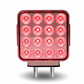 Amber/Red Turn & Marker to Purple Auxiliary Square Reflector Double Face LED Light – Double Post | 38 Diodes | Clear Lens