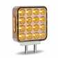Amber/Red Turn & Marker to Purple Auxiliary Square Reflector Double Face LED Light – Double Post | 38 Diodes | Clear Lens