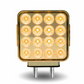 Amber/Red Turn & Marker to Purple Auxiliary Square Reflector Double Face LED Light – Double Post | 38 Diodes | Clear Lens