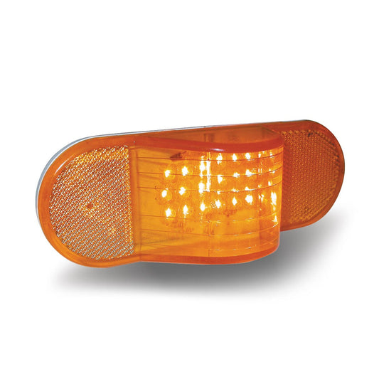 Amber Turn & Marker Oval Hump LED Light - 18 Diodes